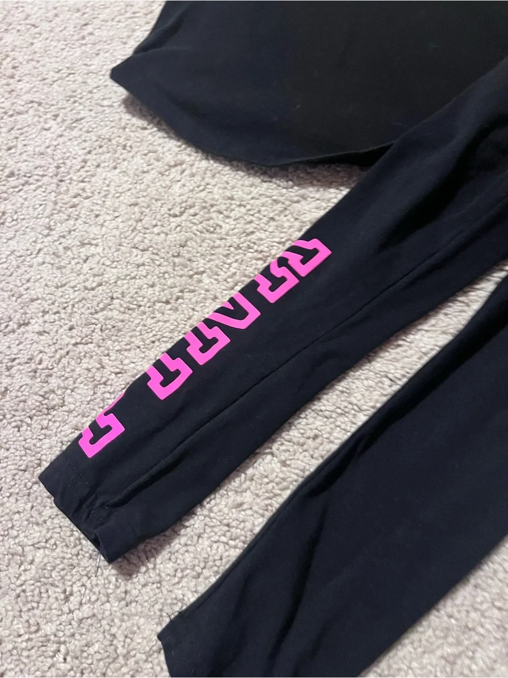 PINK Girls Black Set with Pink Logo
